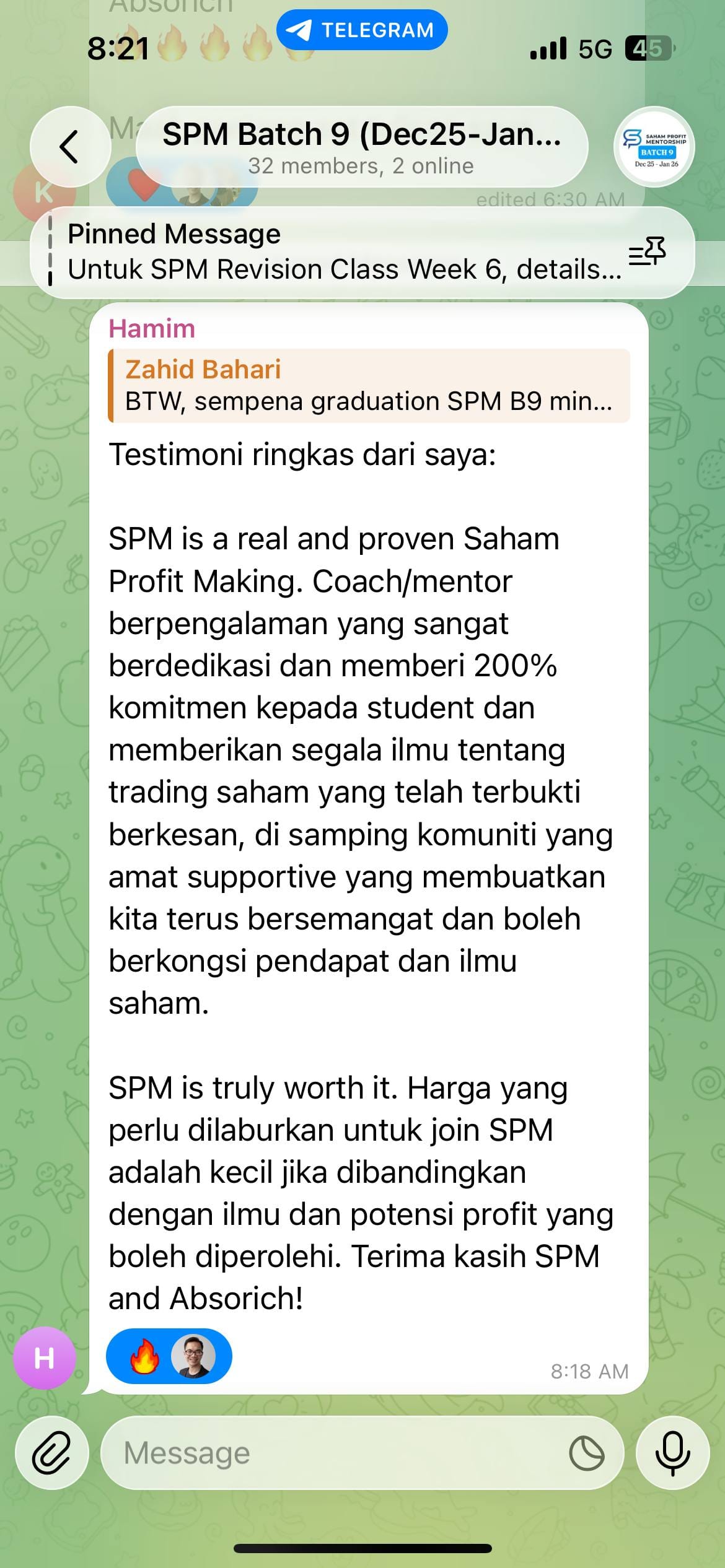 Testimoni Perserta SPM - Hamim