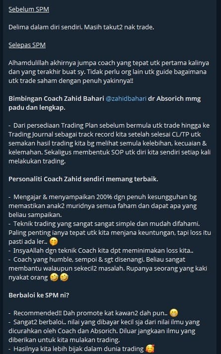 Testimoni Perserta SPM - Mazlin