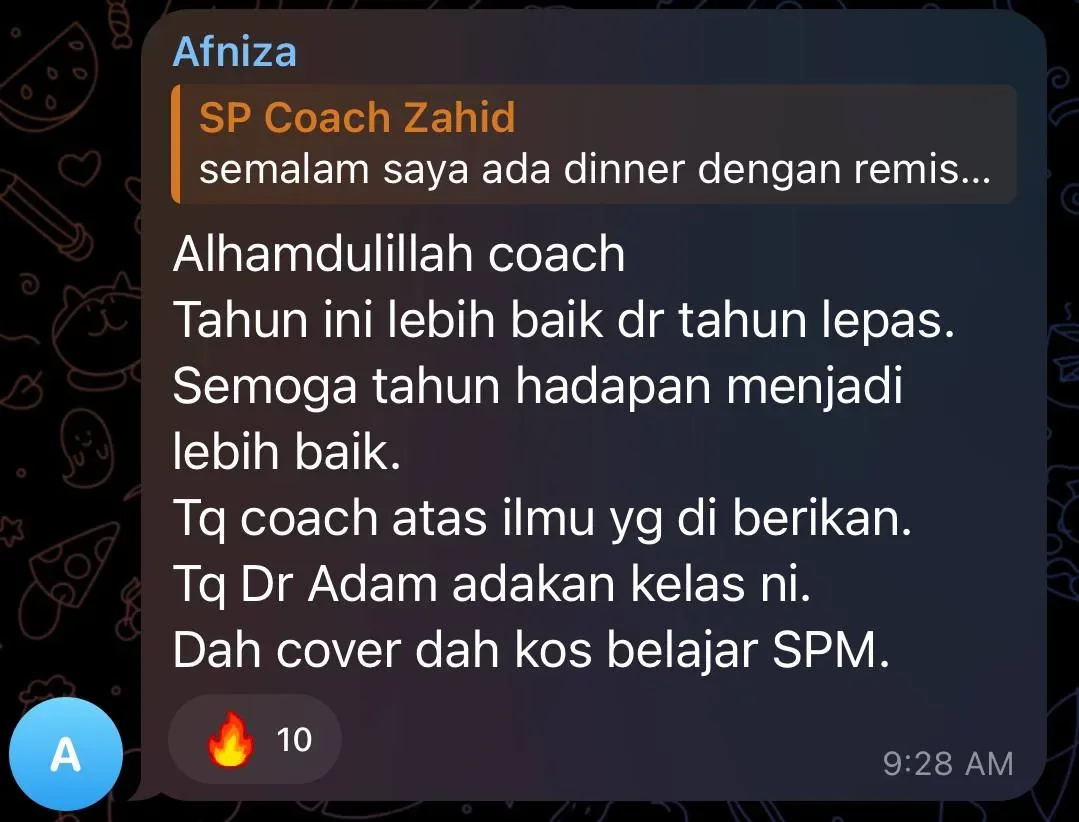 Testimoni Afniza: dah cover kos belajar SPM