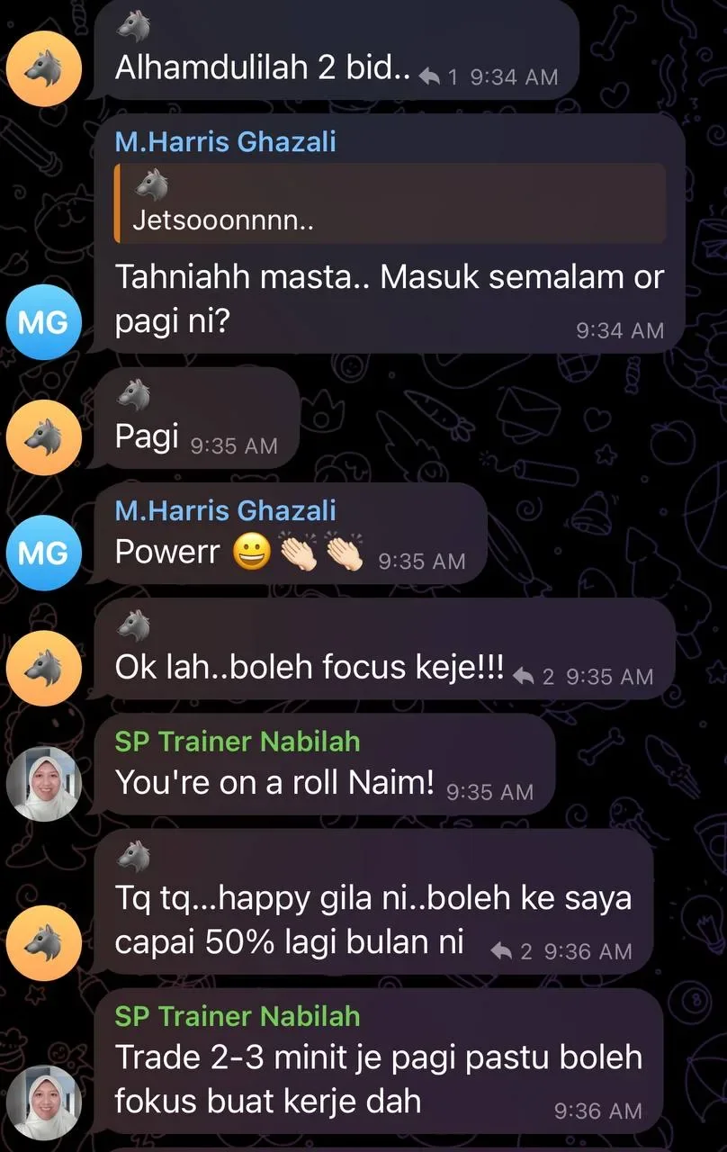Perbualan group chat student SPM